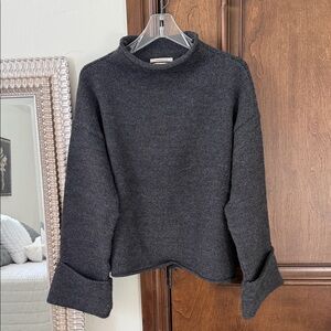 Anthropologie Charcoal Cowl Neck Sweater